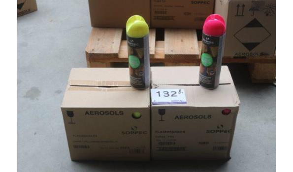 6 dozen à 12st aerosol fashmarkers/markingsprays SOPPEC, in div kleuren